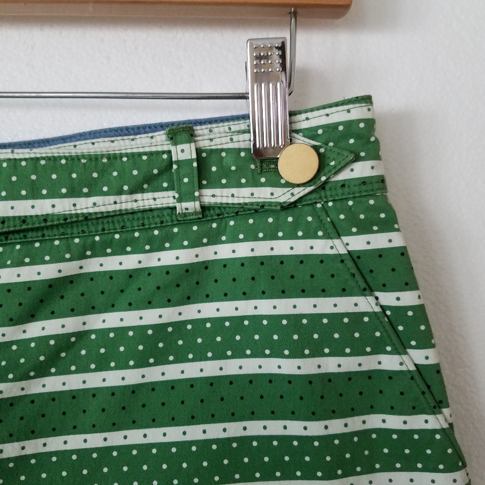 Anthropologie Meadow Rue Madison green striped shorts - Picture 3 of 10